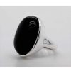 Ringe CH.ABRAMOWICZ | Schwarzer Onyx Ring Edelsteinschmuck Sterling Silber 925 Cabochon