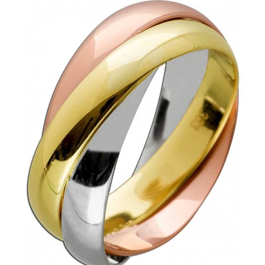 Ringe CH.ABRAMOWICZ | Tricolor Ring Gelbgold Weissgold Rosegold 333 8 Karat Fest Halbmassiv