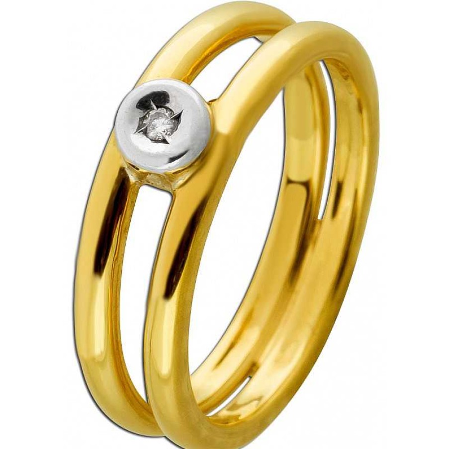 Ringe CH.ABRAMOWICZ | Diamantring Gelbgold Wei Gold 585 Diamant Solit R 0.02Ct. Tw Vvs