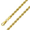 Halskette UNO A ERRE | Unoaerre Dookie Rope Kordelkette 3,3Mm Gelbgold 585 14 Karat Halbmassiv Goldkette Poliert