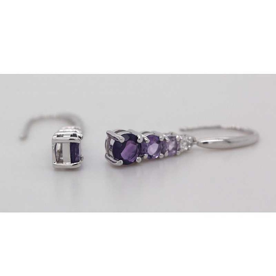 Ohrringe CH.ABRAMOWICZ | Ohrh Nger Silber925 1 Amethyste 1 Pinker Amethyst 1 Wei Er Topas