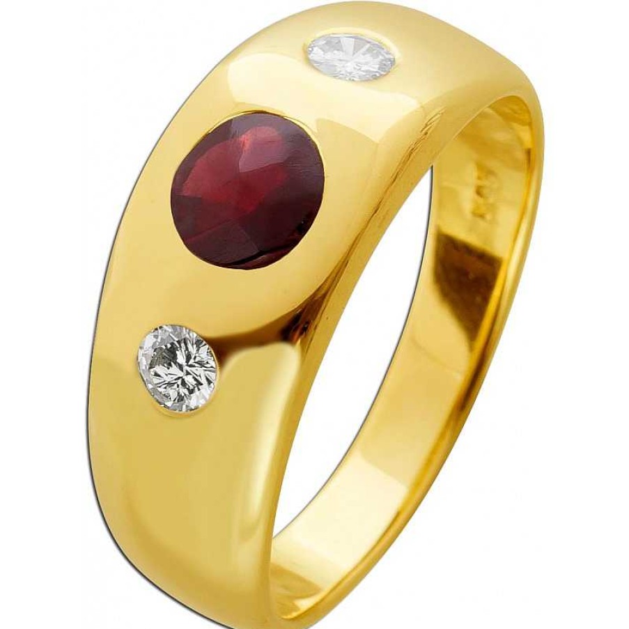 Ringe CH.ABRAMOWICZ | Ring Gelbgold 585 Roter Rubin Ca.1,00Ct. Brillanten 0.30Ct. Tw Vvs