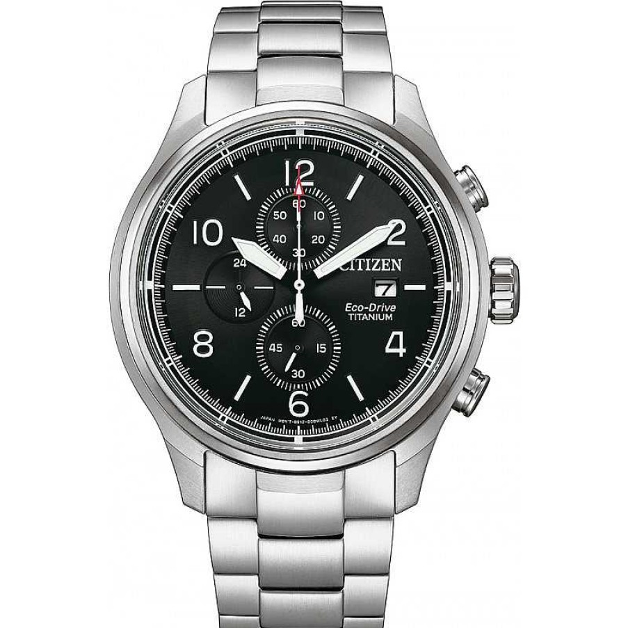 Uhren Citizen | Citizen Ca0810-88E Eco-Drive Herrenuhr Chronograph Titan Schwarz