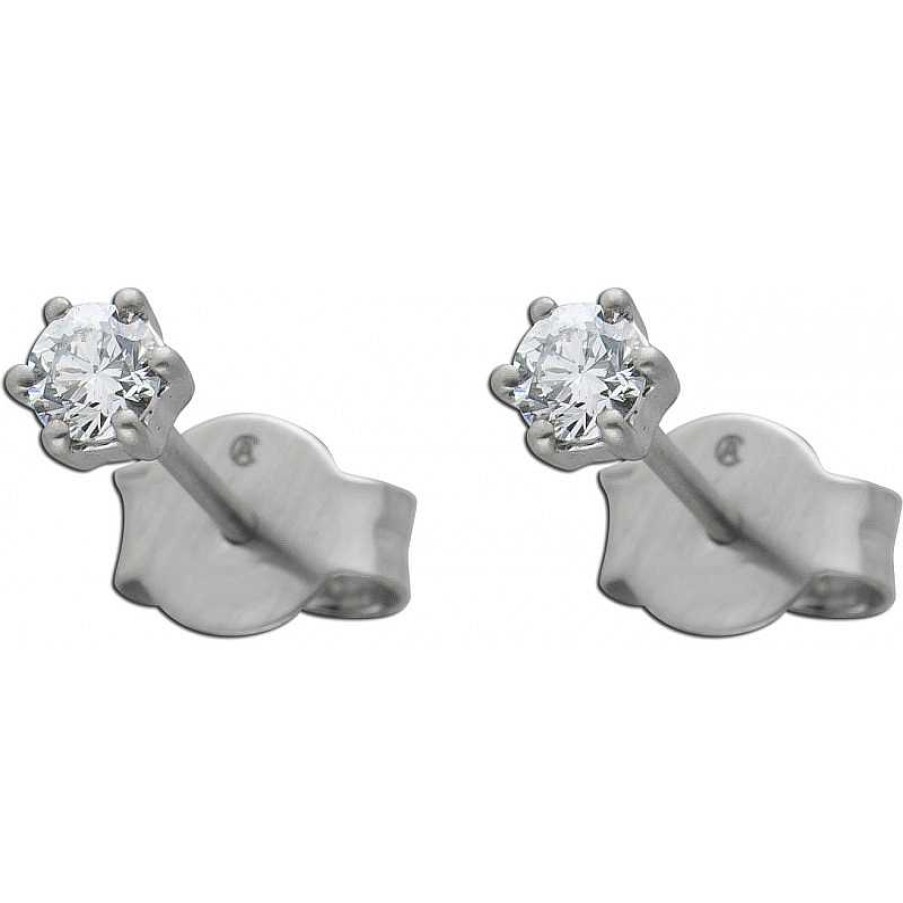 Ohrringe CH.ABRAMOWICZ | Diamant Ohrstecker Platin 950 2 Diamanten 0,15Ct W/Si Krappenfassung