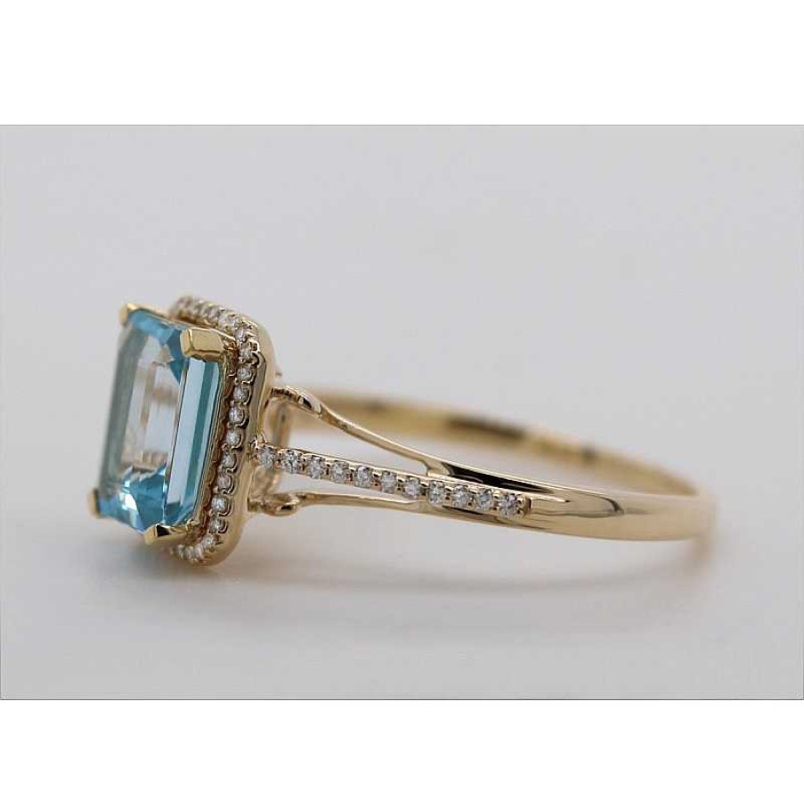 Ringe CH.ABRAMOWICZ | Ring Gelbgold 585 Ozenblauer Aquamarin 2.17Ct. Brillanten 0.14Ct.