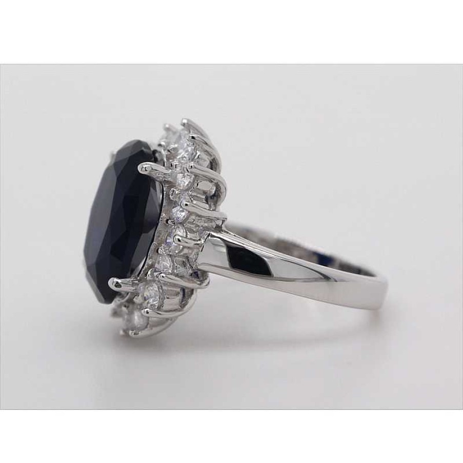 Ringe CH.ABRAMOWICZ | Ring Silber 925 Saphir Nachtblau Synthetisch Edelsteinring