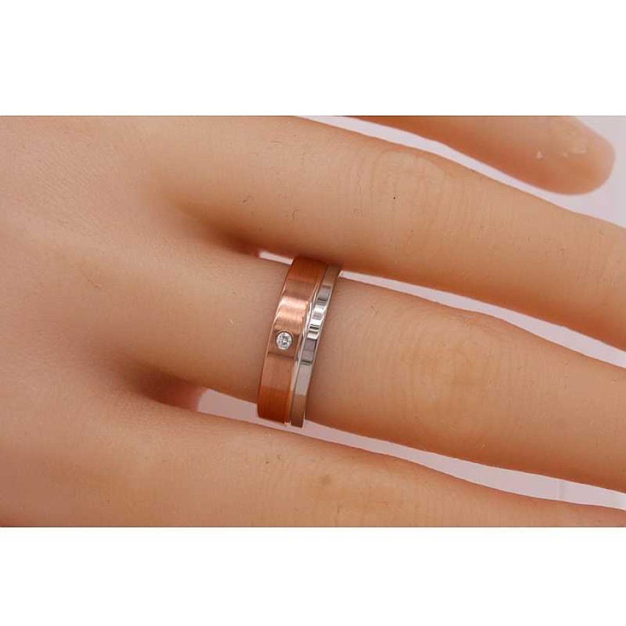 Ringe CH.ABRAMOWICZ | Solit R Ring Palladium 950 Rosegold 750 1 Diamant 0,03Ct Tw/Vvsi