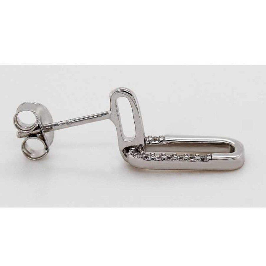 Ohrringe CH.ABRAMOWICZ | Paperclip Ohrh Nger Silber 925 Zirkonia Brillant Look Rhodiniert