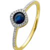 Ringe CH.ABRAMOWICZ | Saphirring Gelb Wei Gold585 1Saphir 0,40Ct 42 Brillanten 0,11Ct Tw/Vsi