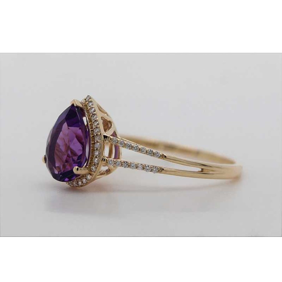 Ringe CH.ABRAMOWICZ | Edelsteinring Gelbgold 585 1 Amethyst 58 Diamanten