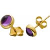 Ohrringe CH.ABRAMOWICZ | Ohrstecker Gelbgold585 2 Lila Amethyst Edelsteine Zargenfassung