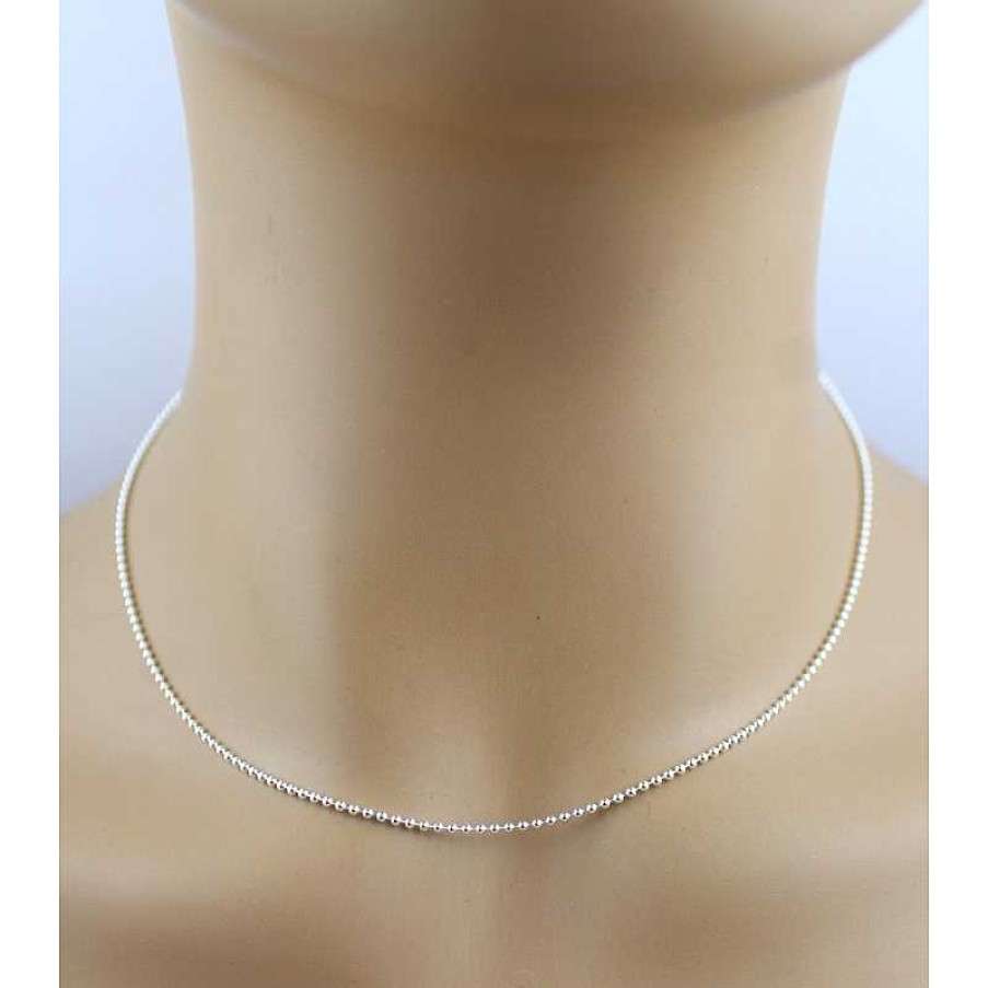 Halskette UNO A ERRE | Uno A Erre Kugelkette Herrenkette Halskette Collier Silberkette Silber Sterling 925 Massiv Poliert 1Mm