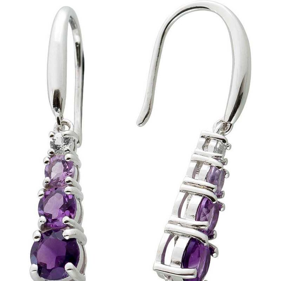 Ohrringe CH.ABRAMOWICZ | Ohrh Nger Silber925 1 Amethyste 1 Pinker Amethyst 1 Wei Er Topas