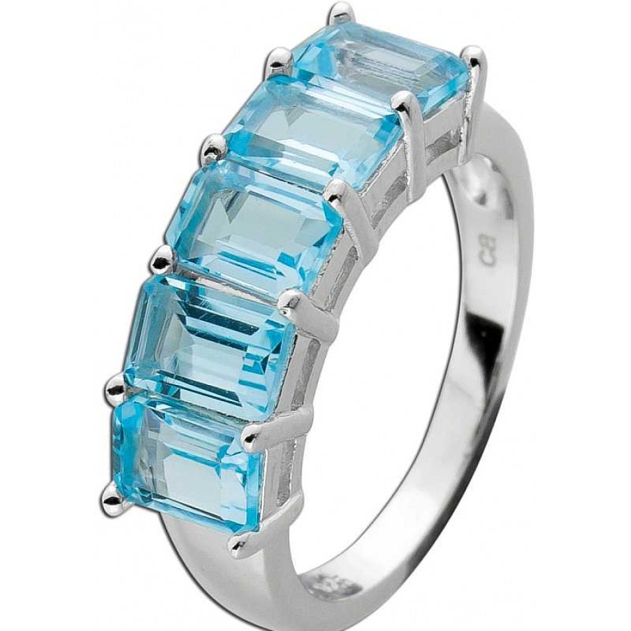 Ringe CH.ABRAMOWICZ | Ring Silber 925 5 Blautopas Edelsteine Poliert Rhodniniert