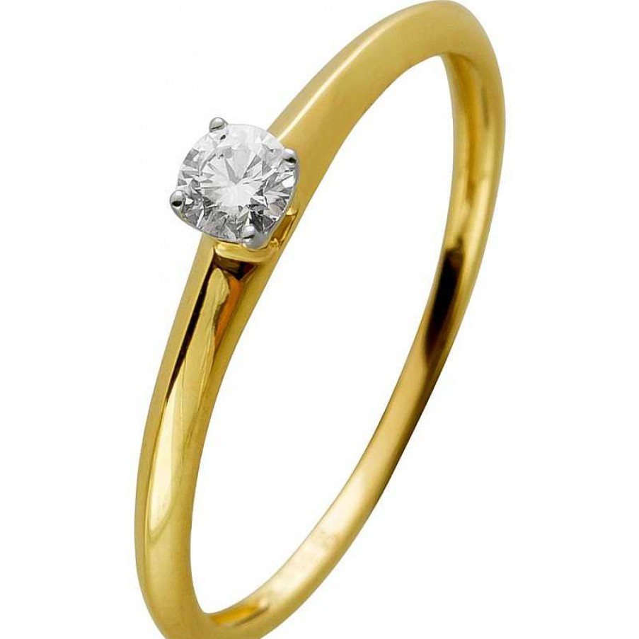 Ringe CH.ABRAMOWICZ | Ring Gelbgold 585 Brillant 0,15Ct W/Si Krappenfassung