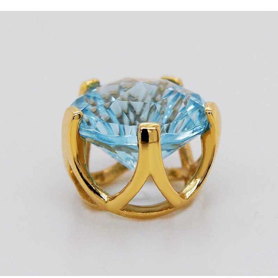 Kettenanh Nger CH.ABRAMOWICZ | Anh Nger Gelbgold 585 Wasserblauer Blautopas Solit R Edelstein 4.25Ct.