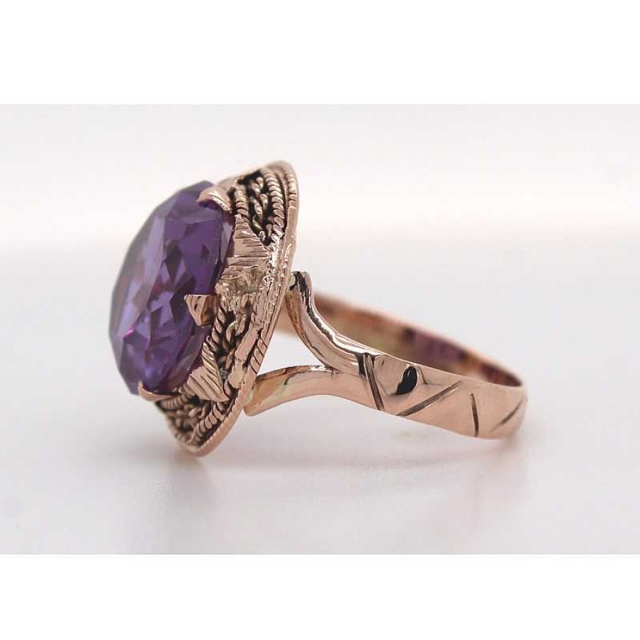 Ringe CH.ABRAMOWICZ | Amethystring Rosegold 585 1 Amethyst Ca.9,73Ct. Antik Von 1920