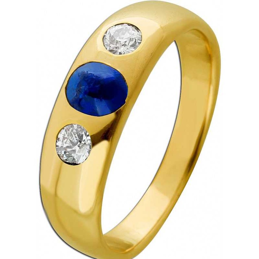 Ringe CH.ABRAMOWICZ | Ring Gelbgold 585 Brillanten 0.30Ct. Tw Vsi Blauer Saphir 0.70Ct.