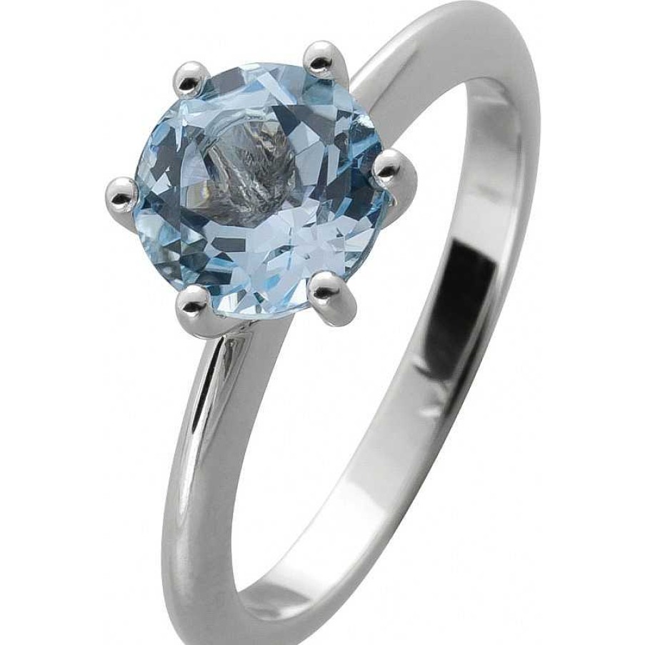 Ringe CH.ABRAMOWICZ | Solit Rring Silber 925 Blautopas Edelstein Ca.2,60Ct. Hellblau