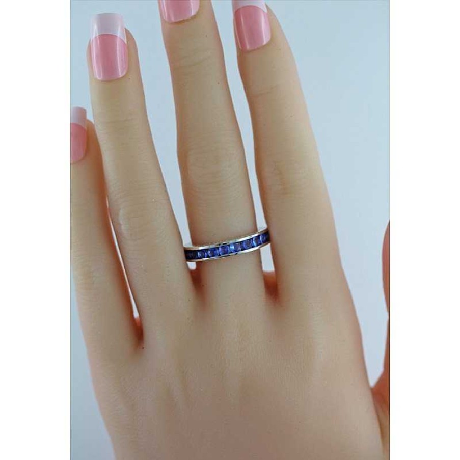 Ringe CH.ABRAMOWICZ | Blauer Memoire Ring Alliancering Silber 925 Safir Zirkonia Vorsteckring