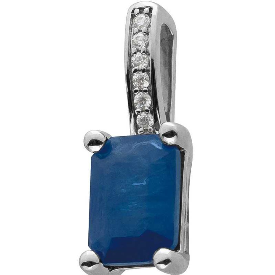 Kettenanh Nger CH.ABRAMOWICZ | Diamant Saphir Blau Anh Nger Wei Gold 585 14Kt Diamanten 0,02Ct