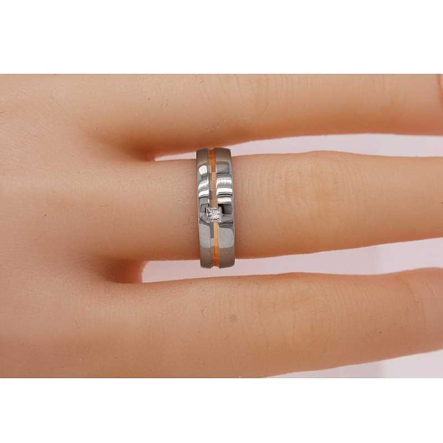 Ringe CH.ABRAMOWICZ | Designer Ring Platin 600 Rosegold 585 1 Diamant 0,07Ct Tw/Vs