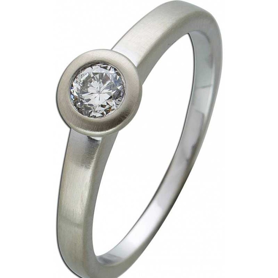 Ringe CH.ABRAMOWICZ | Brillantring Platin 950 1 Brillant 0,30Ct W/Si Zargengefasst