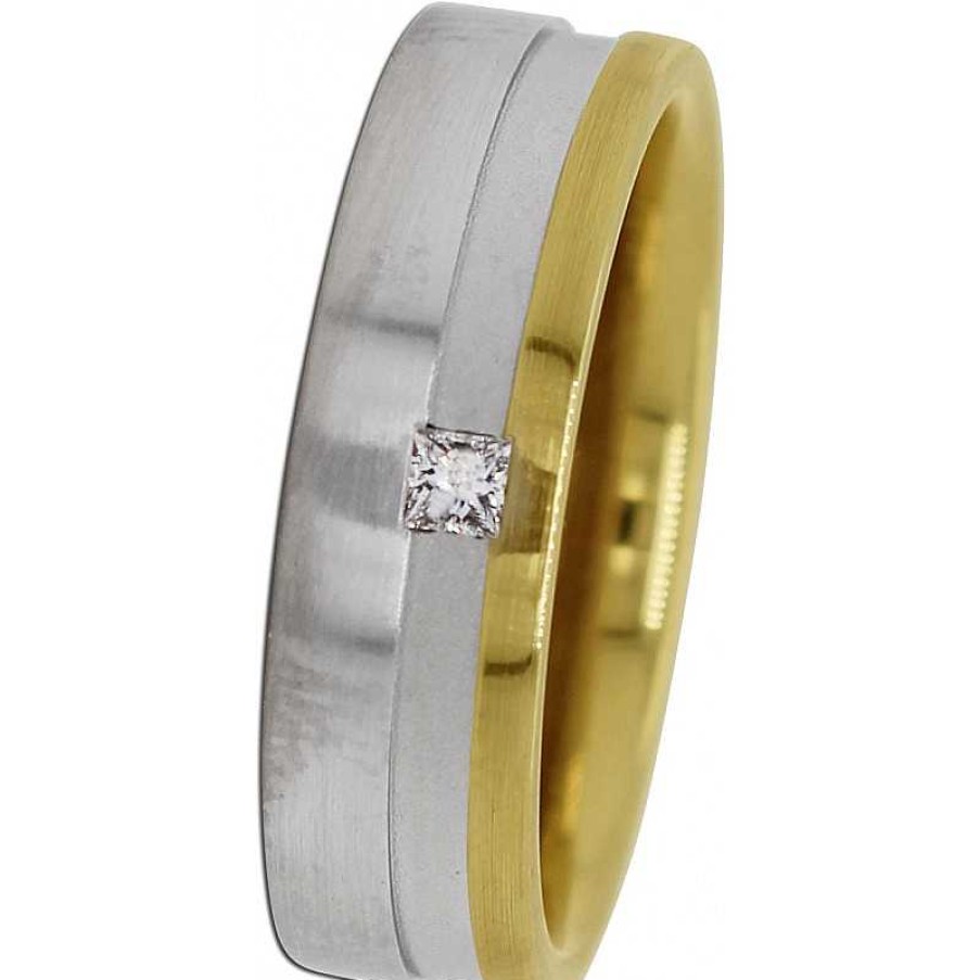 Ringe CH.ABRAMOWICZ | Solit R Ring Gelb/Wei Gold 585 1Diamant Princess Cut 0,05Ct.Tw/Vvs