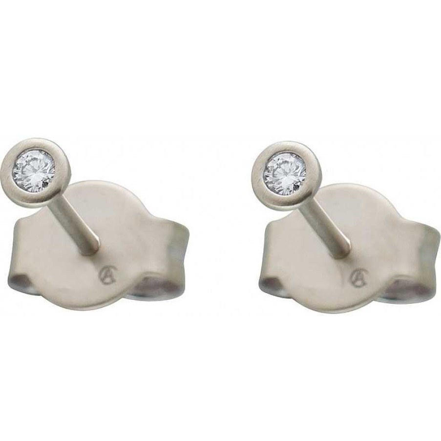 Ohrringe CH.ABRAMOWICZ | Diamant Ohrstecker Platin 950 2 Diamanten 0,15Ct W/Si Zargenfassung