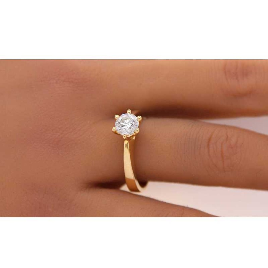 Ringe CH.ABRAMOWICZ | Verlobungsring Diamant 1,00Ct H Si2 Brillant Solit R 585 Gia Zerti