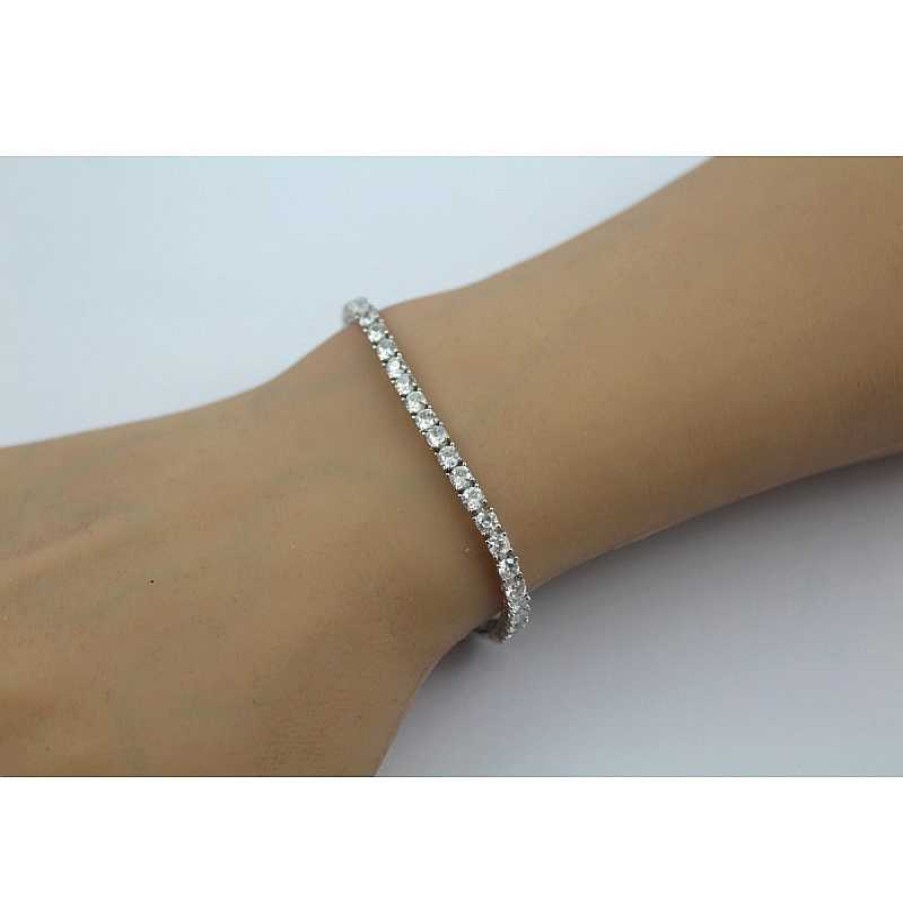 Armband CH.ABRAMOWICZ | Tennis-Riviere-Armband Silber 925 54 Zirkonia Kastenverschluss Breite 3,3Mm 21Cm