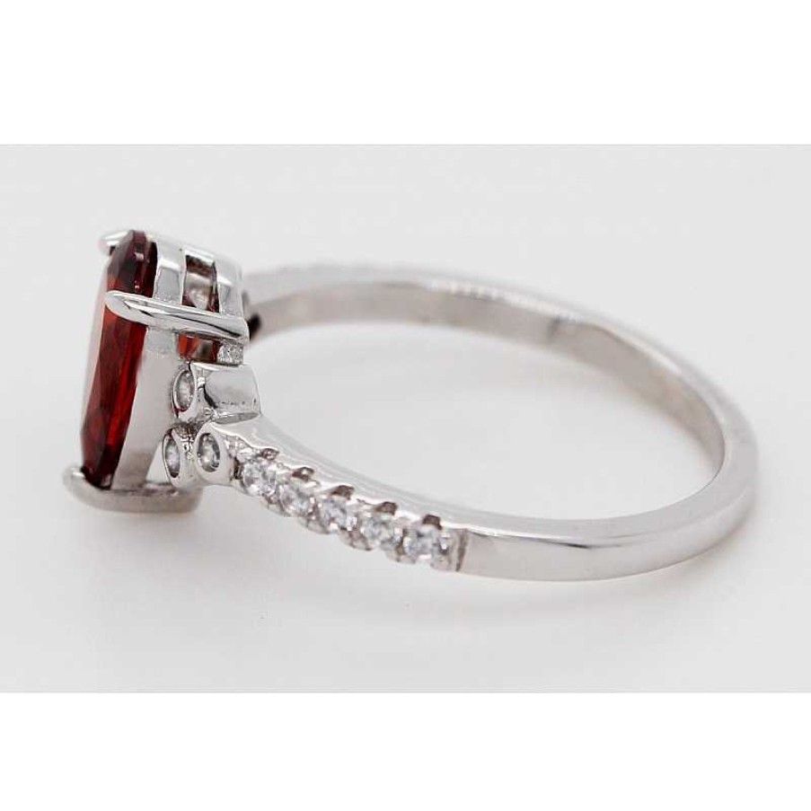 Ringe CH.ABRAMOWICZ | Silberring 925 Zirkonia Granat Look Wei E Zirkonia Brillantlook