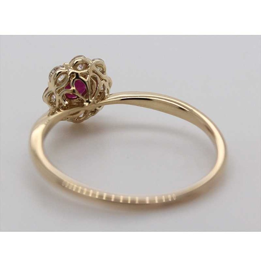 Ringe CH.ABRAMOWICZ | Edelsteinring Gelbgold 585 1 Rubin 8 Diamanten