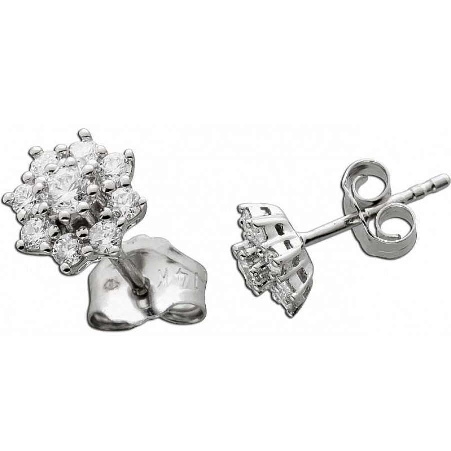 Ohrringe CH.ABRAMOWICZ | Diamant Ohrstecker Wei Gold 585 14 Karat 18 Diamanten 0,33Ct W/Si