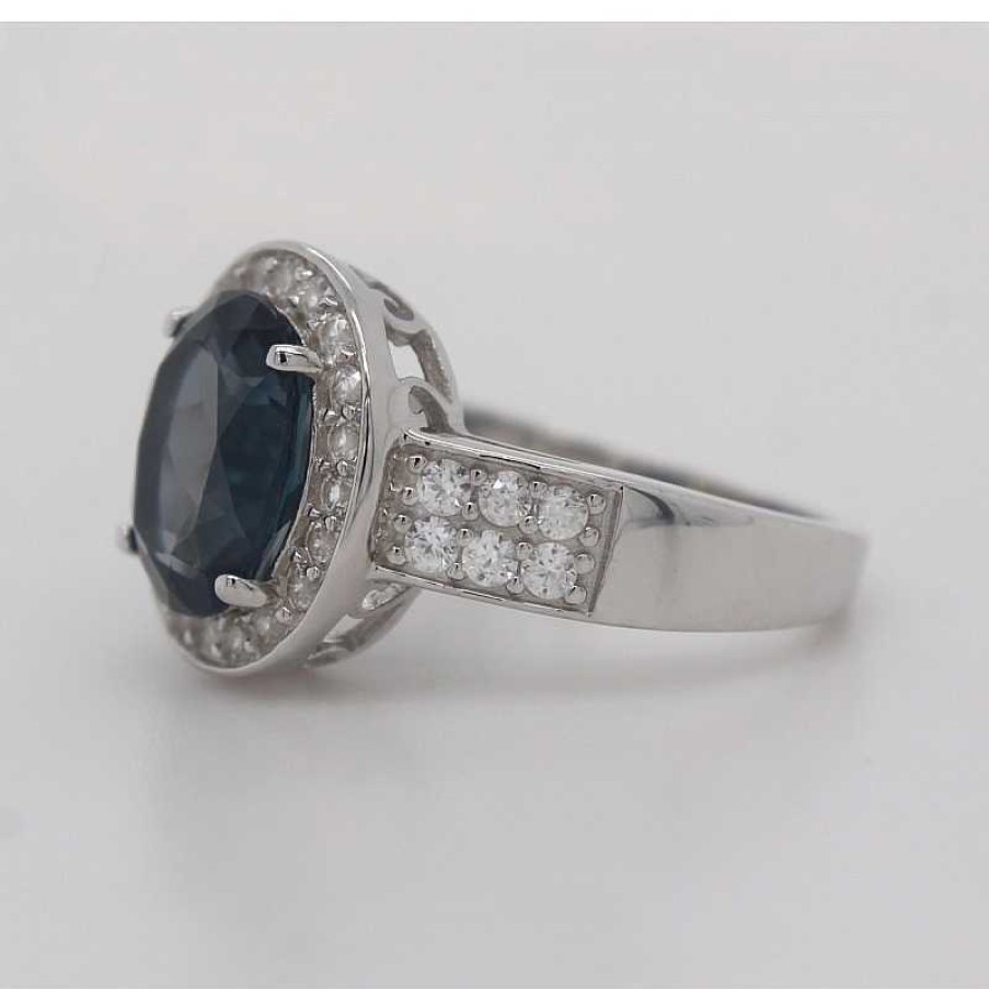 Ringe CH.ABRAMOWICZ | Ring Silber 925 1London Blautopas Wei E Zirkonia Krappengefasst