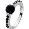 Ringe CH.ABRAMOWICZ | Ring Silber 925 1 Onyx 10 Schwarze Spinell Edelsteine Rhodiniert