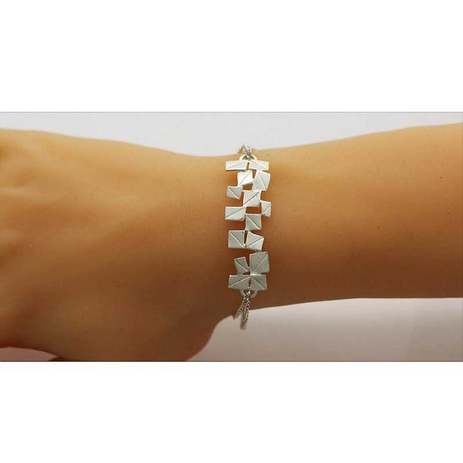 Armband Vivien Lee | Vivien Lee Armband Armkette Lapponia Look Edelstahl Mattiert Vl Kollektion 17+3Cm