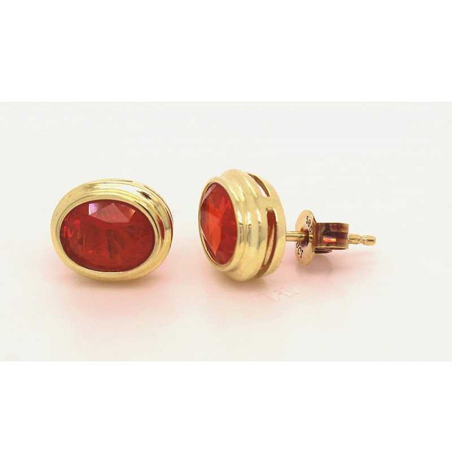 Ohrringe CH.ABRAMOWICZ | Ohrstecker Gelbgold 585 2 Feueropal Edelsteine Total Ca.2,24Ct.