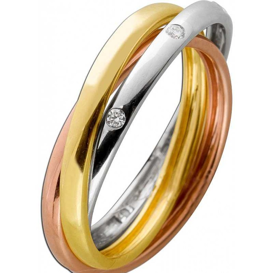 Ringe CH.ABRAMOWICZ | Brillantring Trinity Gelb Rose Wei Gold 585 8 Brillanten 0,13Ct Tw/Vsi