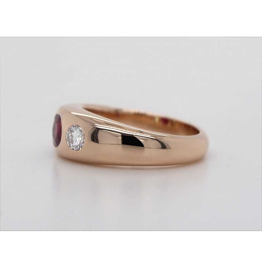 Ringe CH.ABRAMOWICZ | Ring Gelbgold 585 1 Roter Rubin 0,40Ct 2 Brillanten 0,30Ct Tw/Lp