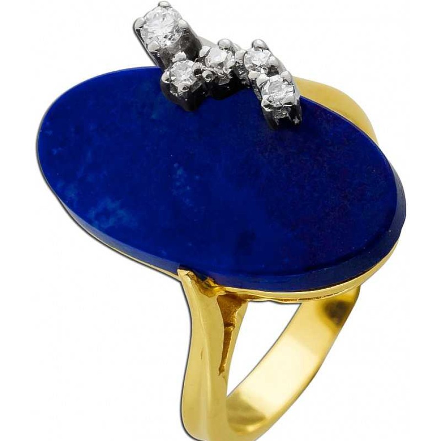 Ringe CH.ABRAMOWICZ | Lapislazuliring Gelbgold 585 1 Lapislazuli 5 Brillanten 0,12Ct.Tw/Si