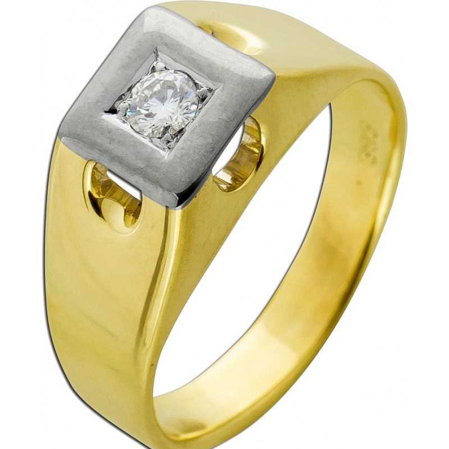 Ringe CH.ABRAMOWICZ | Solit Rring Gelb/Wei Gold 585 1 Diamant 0,20Ct.Tw/Vs Unisex