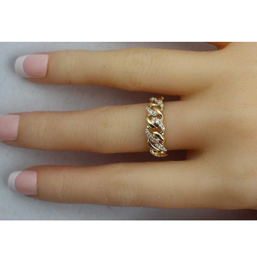 Ringe CH.ABRAMOWICZ | Diamantring Gelbgold 585 Ketten Look 40 Brillanten 0,33Ct Tw/Vsi