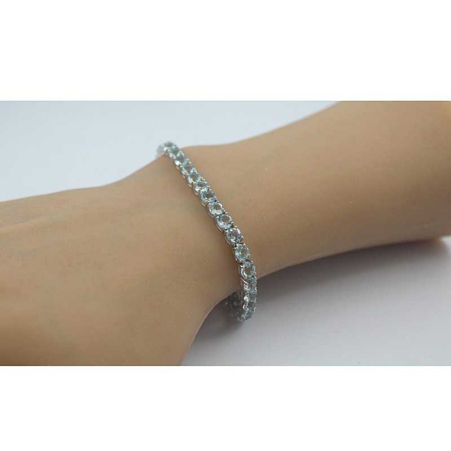 Armband CH.ABRAMOWICZ | Tennisarmband Silber 925 Blautopas Edelsteine Rhodiniert Poliert