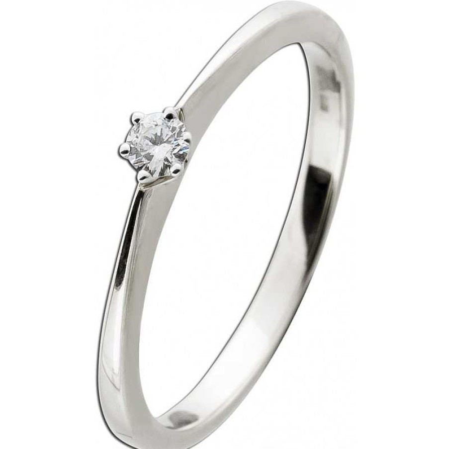 Ringe CH.ABRAMOWICZ | Solit Rring Wei Gold 585 1 Brillant 0,08Ct Tw/Vsi Poliert Massiv