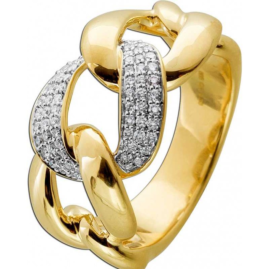 Ringe CH.ABRAMOWICZ | Diamantring Panzerketten Look Gelbgold 585 68 Brillanten 0,33Ct Tw/Vsi