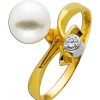 Ringe CH.ABRAMOWICZ | Lapponia Ring Gelbgold 750 1 Brillant 0,09Ct Tw/Vvsi 1 Akoyaperle