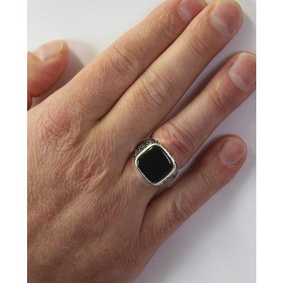 Ringe Statements for Men by Abramowicz | Statements For Men Herrenring M Nnerring Silber 925 Teils Geschw Rzt Mit Onyx, Br. 16,5Mm, 12Gramm