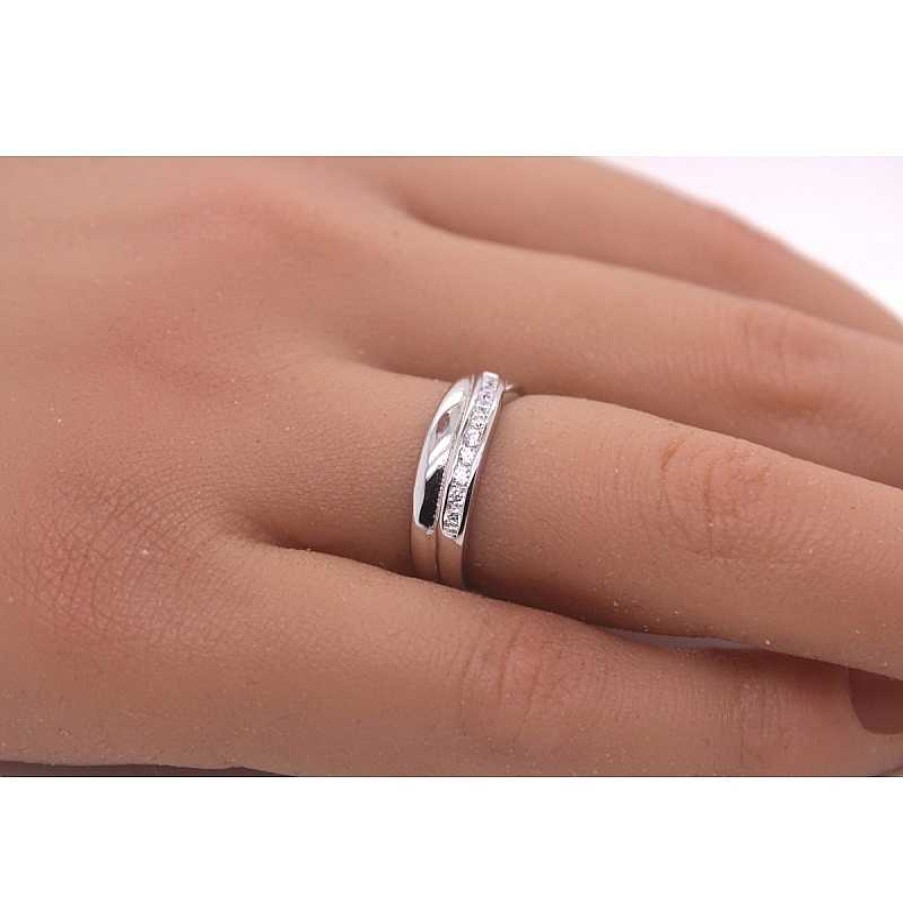 Ringe CH.ABRAMOWICZ | Wei Er Zirkonia Ring Silber 925 Zirkonia Schmuck Damenring