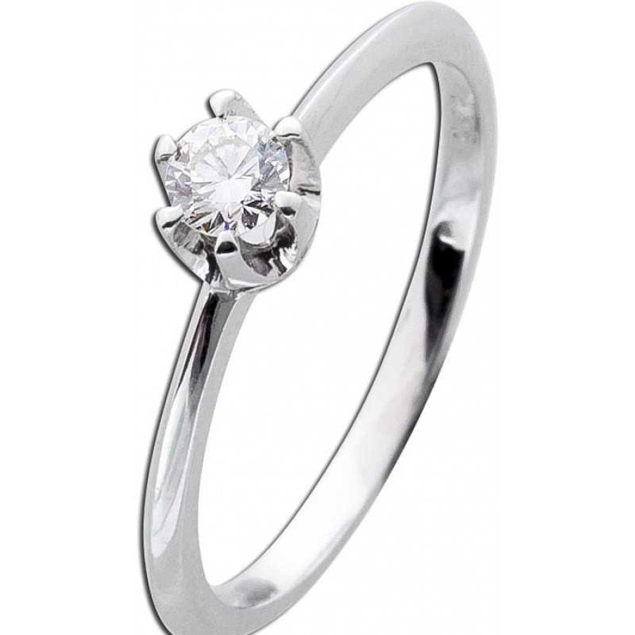 Ringe CH.ABRAMOWICZ | Solit Rring Wei Gold 585 1 Diamant 0,20Ct W/Si Krappenfassung